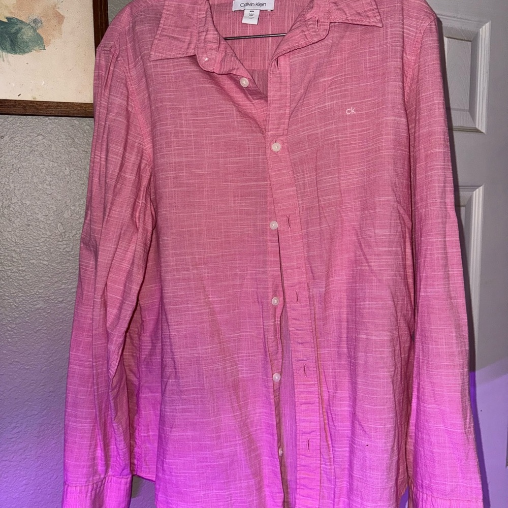 Calvin Klein Pink Button-Up Shirt